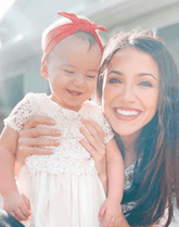 Kat stickler and daughter wearing a baby head wrap for little girls from By Bella Boutique.
